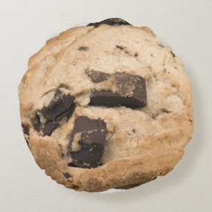 Keks Schokoladenstückchen Süßigkeiten Dessert Bäck Rundes Kissen