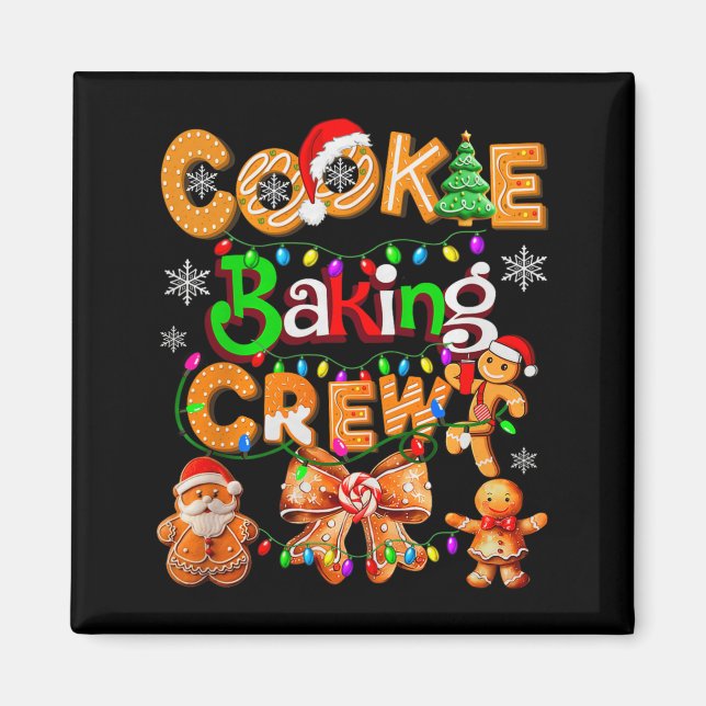 Kekse-Back-Crew-Koch-Coque-Bogen-Weihnachten Ingwe Magnet (Vorne)