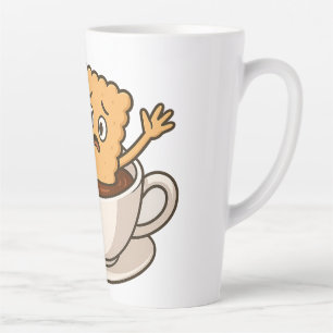 Kekse in Schwierigkeiten im Inneren eines Kaffeecu Milchtasse