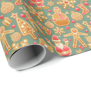 Kekse Lebkuchen Weihnachtsverpackungspapier Geschenkpapier