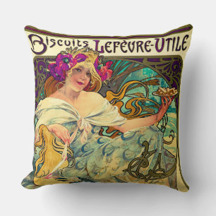 Kekse Lefevre-Utile von Alphonse Mucha (1896) Kissen
