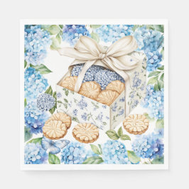 Kekse mit Hortensienblüten Serviette