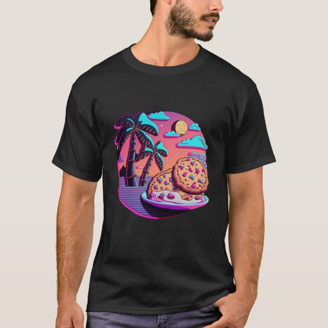 Kekse mit träumerischer 80er-Retrowave-Ästhetik T-Shirt (Vorderseite)