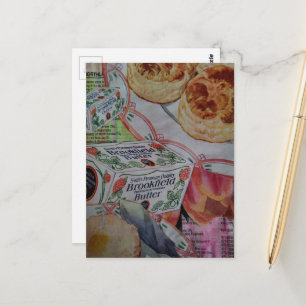 Kekse und Butter Collage  Postkarte