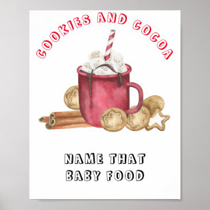 Kekse und Kakao Baby Shower Name des Babys Poster