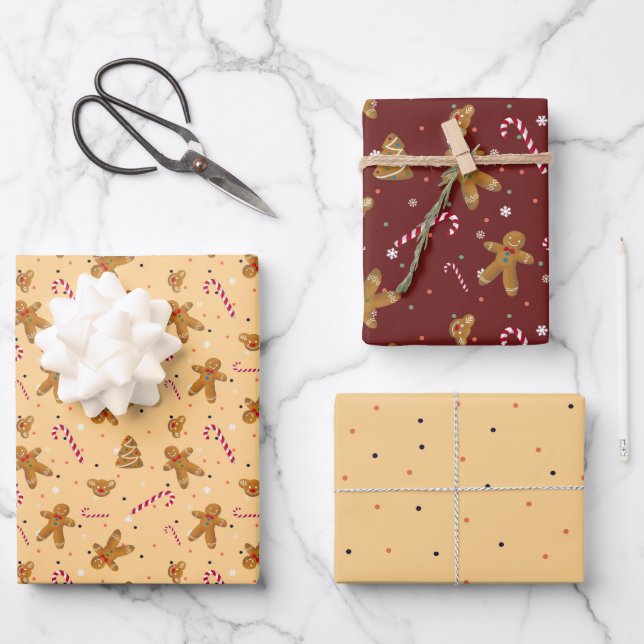 Kekse und Lebkuchen Geschenkpapier Set (Vorderseite)