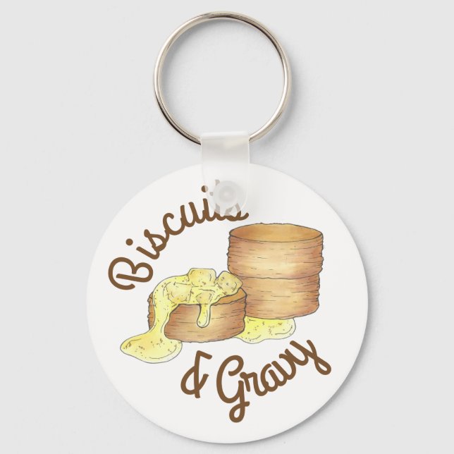 Kekse und Wurst Gravy Südliches Frühstück Küche Schlüsselanhänger (Vorderseite)