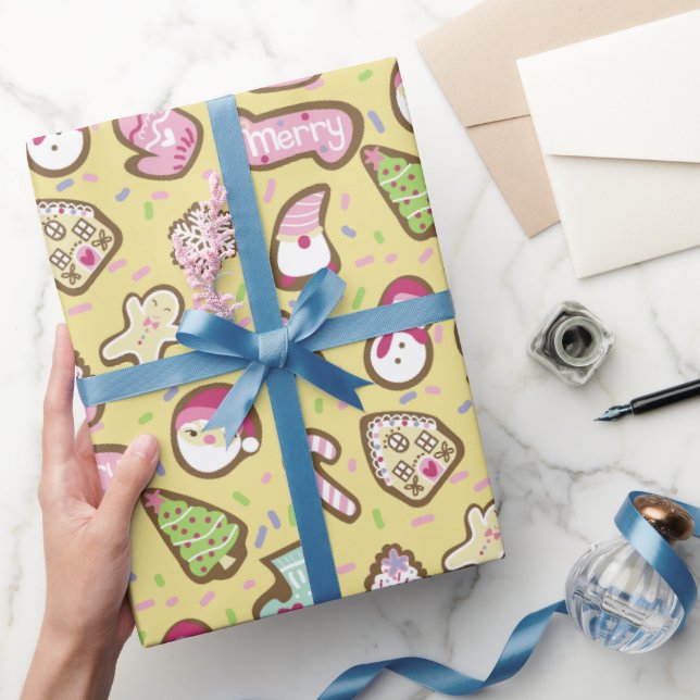 Kekse Weihnachtsgelb Geschenkpapier (Schenken)