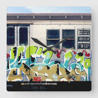 Kel1st Classic Graffiti Quadratische Wanduhr
