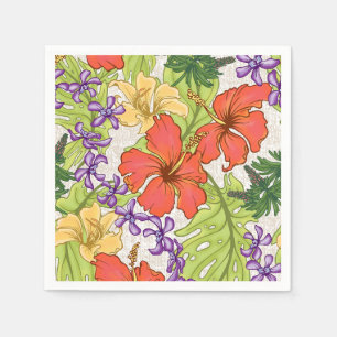Keleah Tropical Hawaiian Hibiskus und Orchideen Serviette