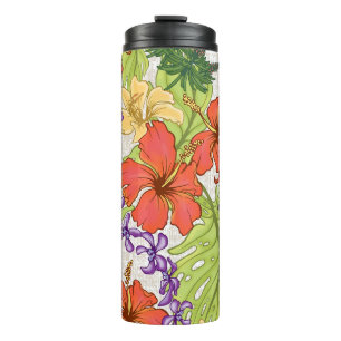 Keleah Tropical Hawaiian Hibiskus und Orchideen Thermosbecher