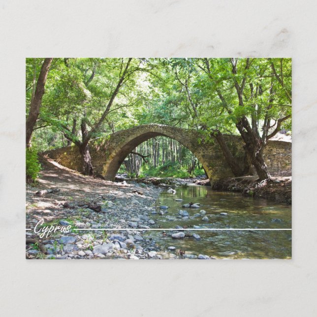 Kelefos Mittelalterbrücke auf Zypern Postkarte (Vorderseite)