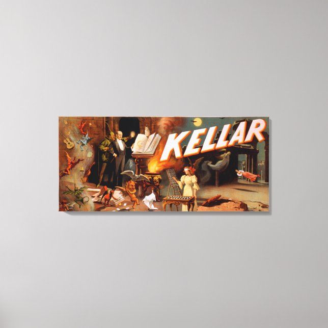 Kellar in einem Raum voller Magisches Poster Leinwanddruck (Vorderseite)