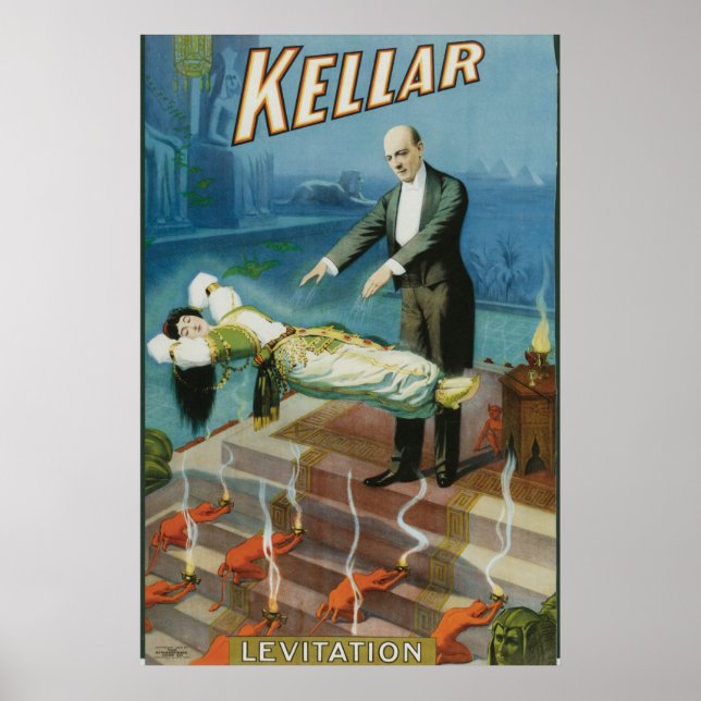 Kellar ~ Levitation Vintag Magie Act Poster (Vorne)
