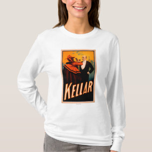 Kellar Magier-trinkender Wein mit dem Teufel T-Shirt
