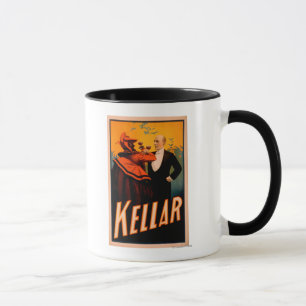 Kellar Magier-trinkender Wein mit dem Teufel Tasse