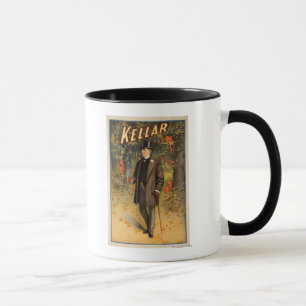 Kellar Porträt mit Teufel-förderndem Plakat Tasse