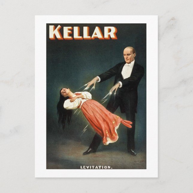 Kellar the Magician Levitation - Vintage Ad Postkarte (Vorderseite)