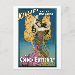 Kellar's ~ Golden Butterfly Vintage-Zauberkunst Postkarte