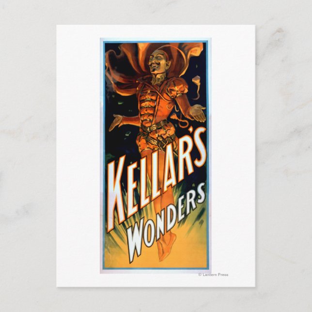 Kellars Wunder verkleidet wie die Teufelsmagie Postkarte (Vorderseite)