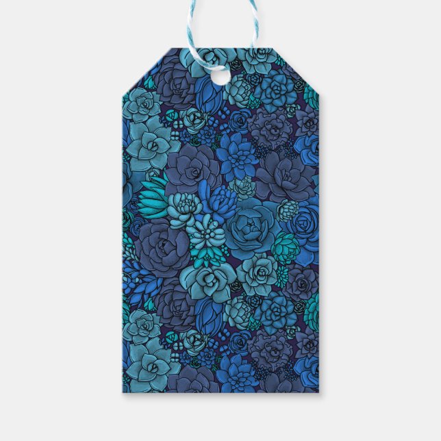 Keller Garten in Blau Geschenkanhänger (Vorderseite)