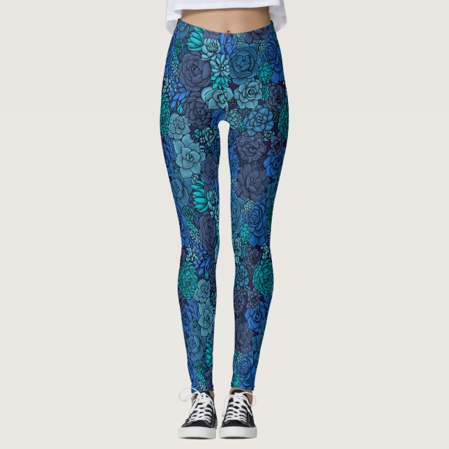 Keller Garten in Blau Leggings (Vorderseite)