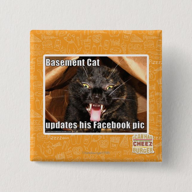 Keller-Katze Button (Vorderseite)