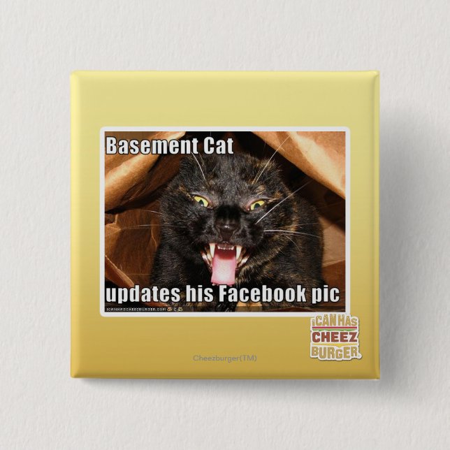 Keller-Katze Button (Vorderseite)