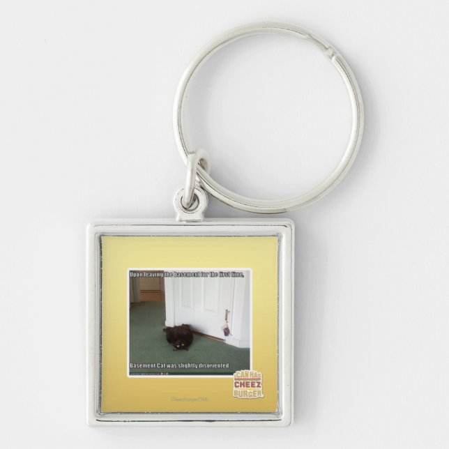 Keller-Katze, etwas verwirrt Schlüsselanhänger (Vorne)