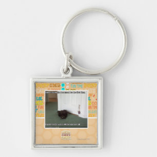 Keller-Katze, etwas verwirrt Schlüsselanhänger