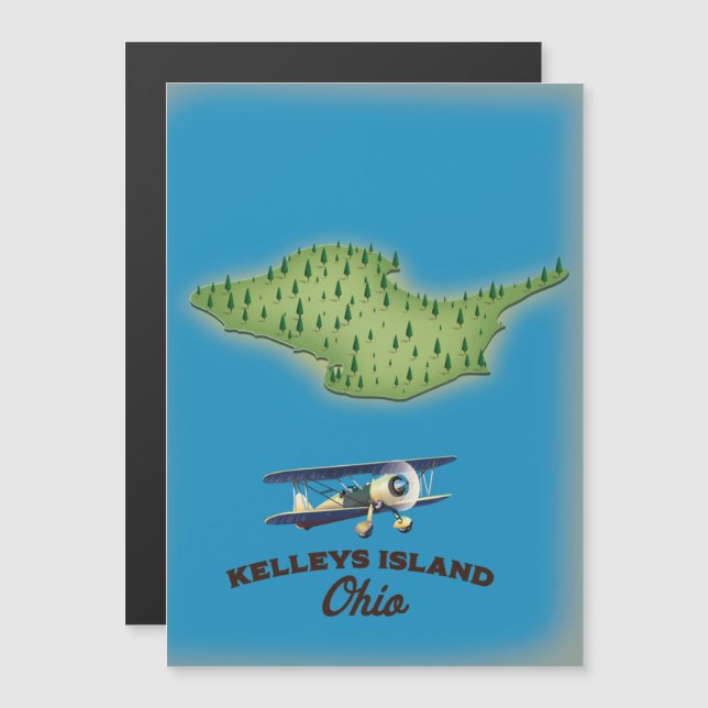 Kelleys Island Ohio Magnetkarte (Vorne/Hinten)