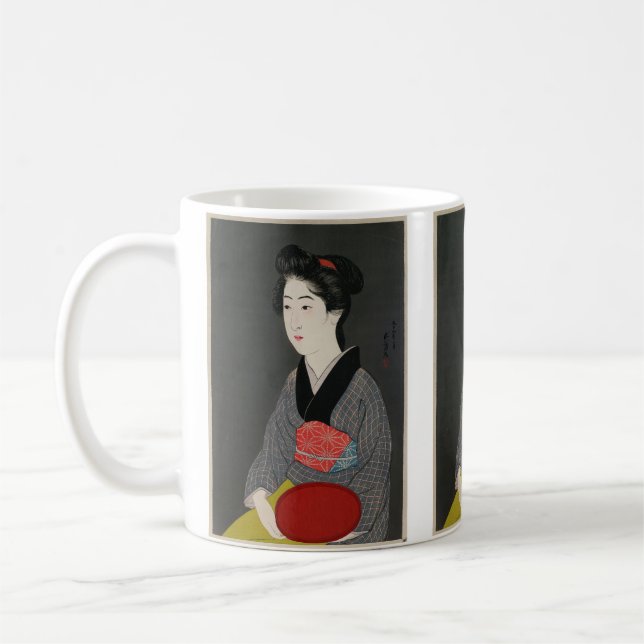Kellnerin mit einem Tablett von Hashiguchi Goyo Kaffeetasse (Links)