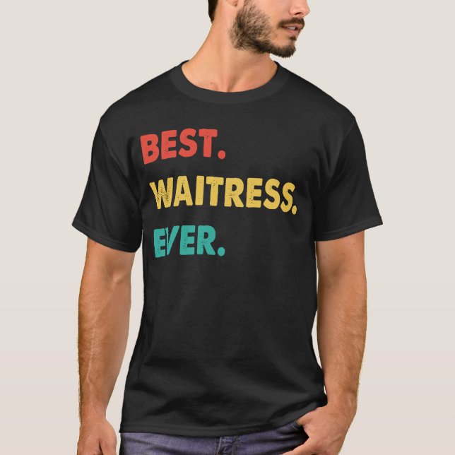 Kellnerin Retro Beste Kellnerin T-Shirt (Vorderseite)