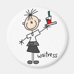 Kellnerin Stick Figure Magnet