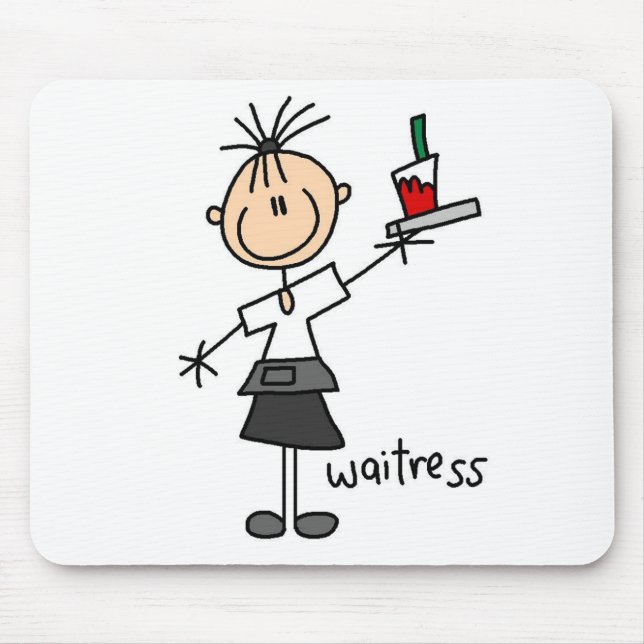 Kellnerin Stick Figure Mauspad (Vorne)