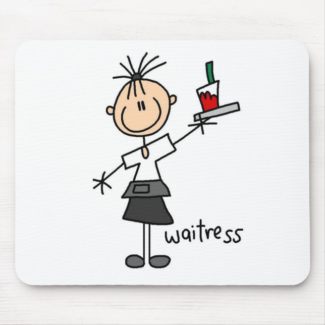 Kellnerin Stock Figur Mousepad (Vorne)