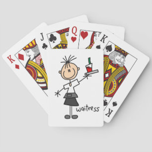 Kellnerin Stock Figur Spielkarten