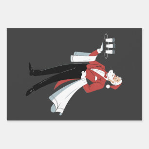 Kellnerin Weihnachten Santa Server Xmas Geschenkpapier Set