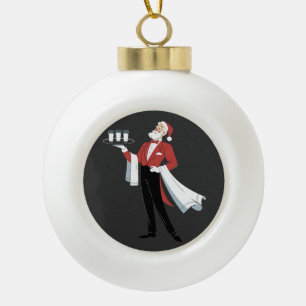 Kellnerin Weihnachten Santa Server Xmas Keramik Kugel-Ornament
