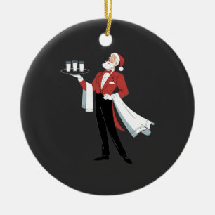 Kellnerin Weihnachten Santa Server Xmas Keramik Ornament