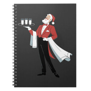 Kellnerin Weihnachten Santa Server Xmas Notizblock