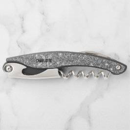 Kellnerkorken aus neuem silberfarbenem Glitzer Kellnermesser