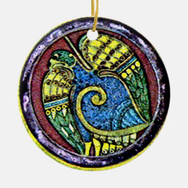 Kells Celtic Bird, Irish Christmas Ornaments Keramikornament (Vorne)