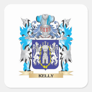 Kelly Coat of Arms - Familienwappen Quadratischer Aufkleber