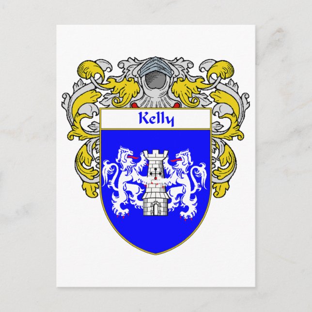 Kelly Coat of Arms (Mantled) Postkarte (Vorderseite)