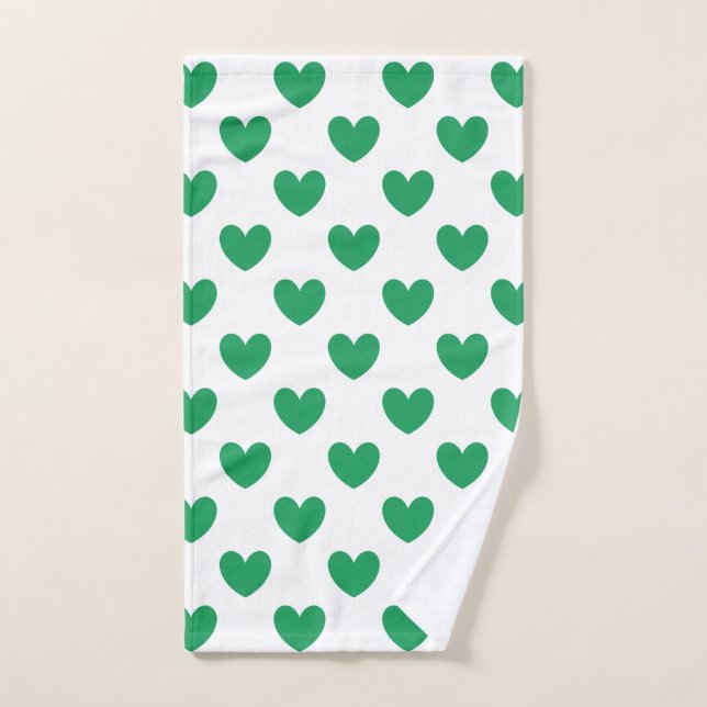 Kelly Coeurs polka vert sur blanc (Serviette à main)