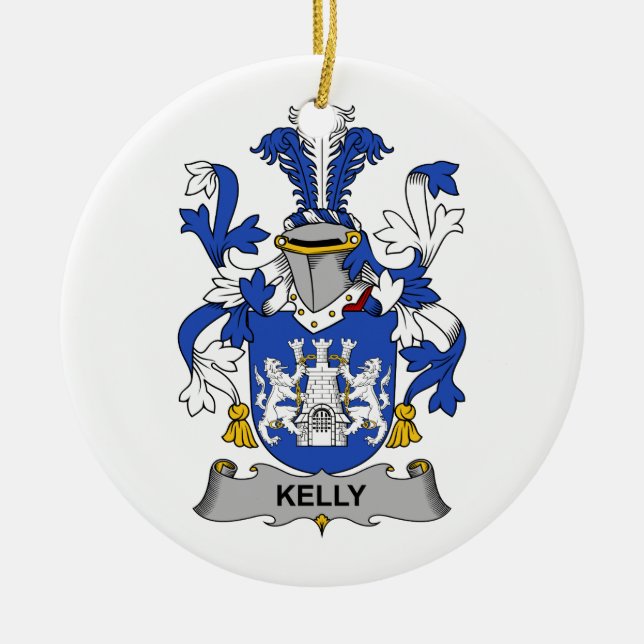 Kelly-Familienwappen Keramikornament (Vorne)