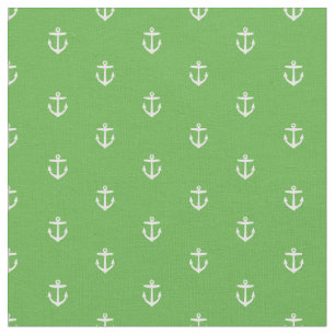 Kelly Green Anchor Print Stoff