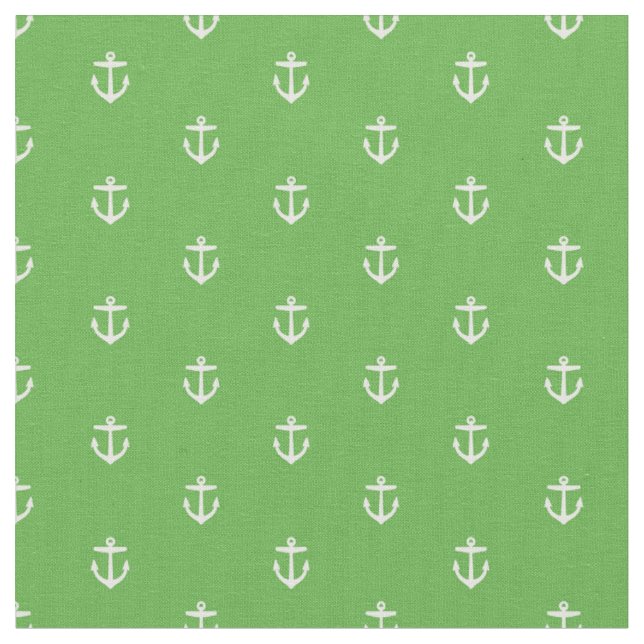 Kelly Green Anchor Print Stoff (Nahaufnahme)