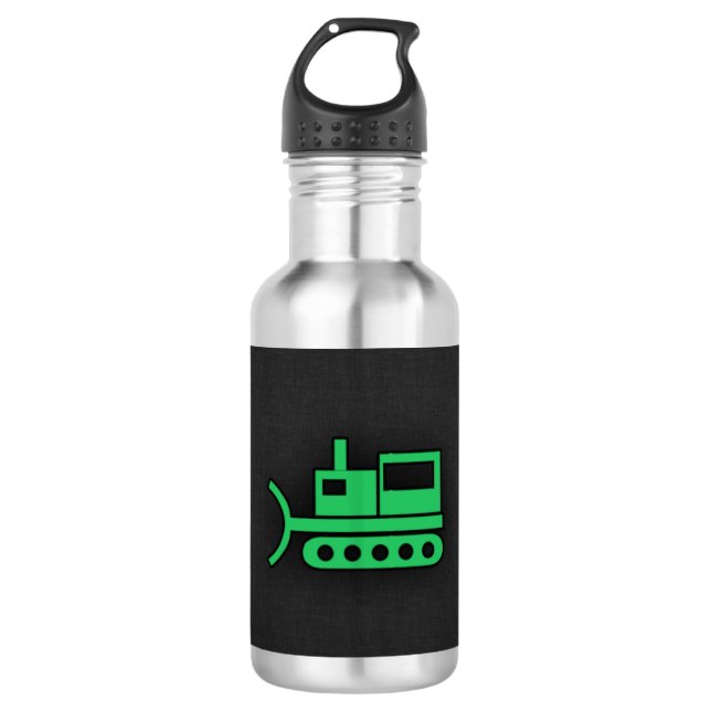 Kelly Green Bulldozer Edelstahlflasche (Vorderseite)